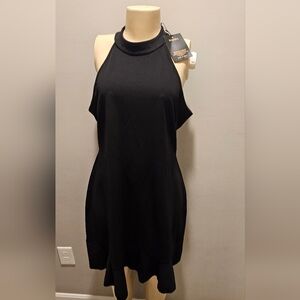 Chic Black Halter Mini Dress